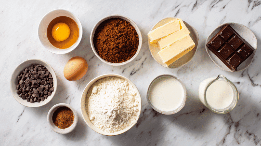 Ghirardelli Brownie Mix ingredients prepped