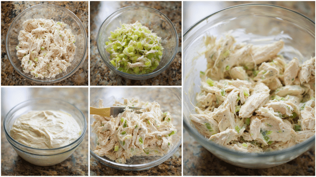 Shredding chicken for Chicken Salad Chick recipe