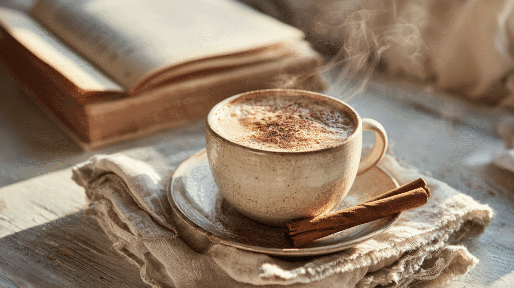creamy cappuccino in mug