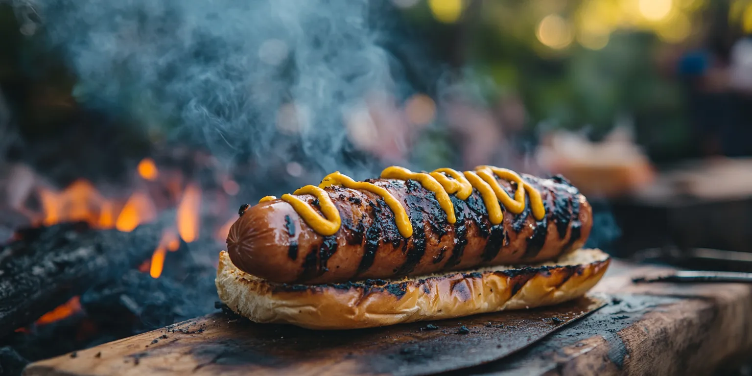 Perfect Burnt Hotdog Perfection on Toasted Bun