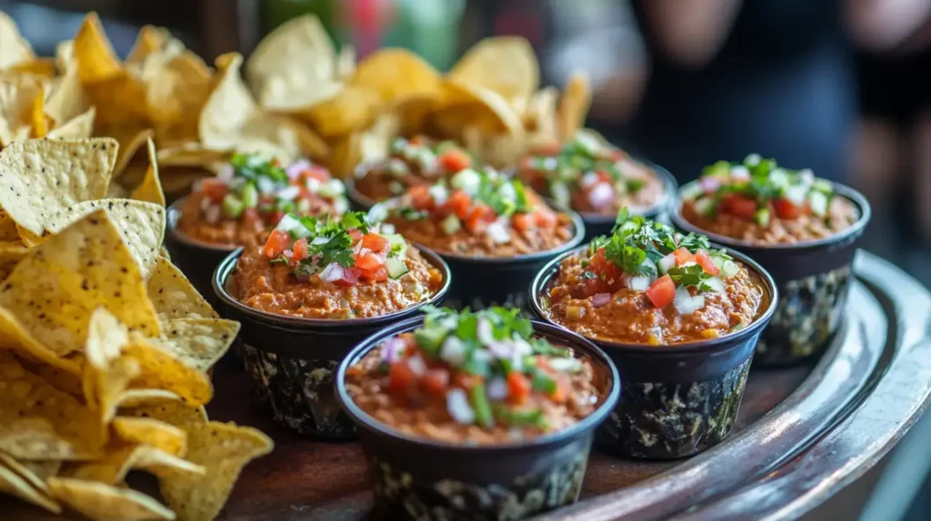 Ground Beef Taco Dip Served for a Party