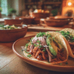 Beef for tacos slow cooker recipe on rustic table