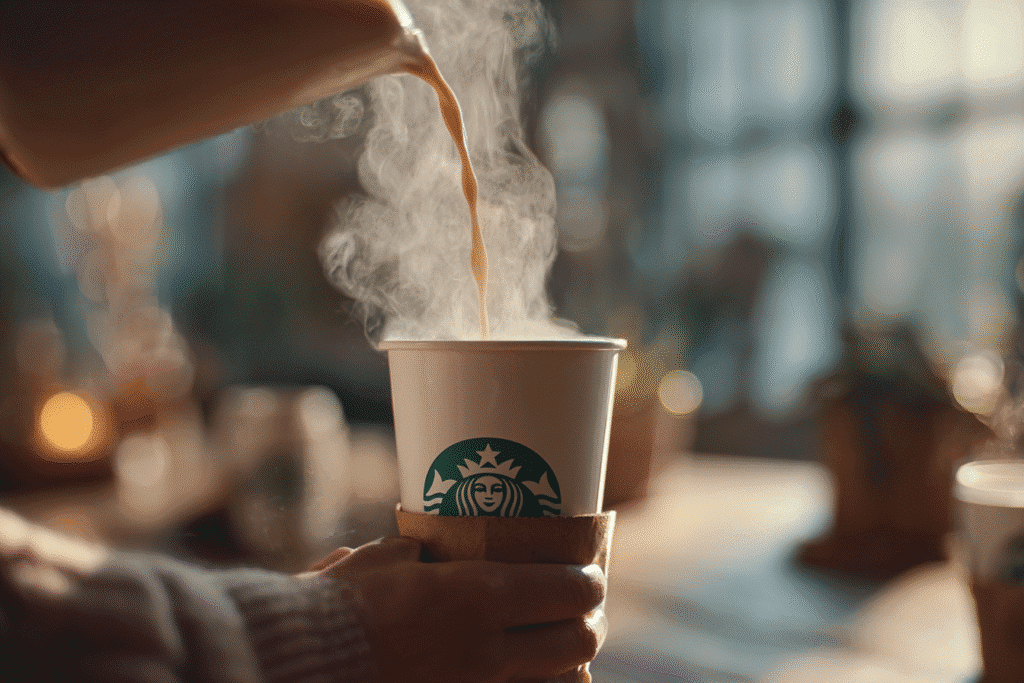 Customizing hot Starbucks drink with oat milk