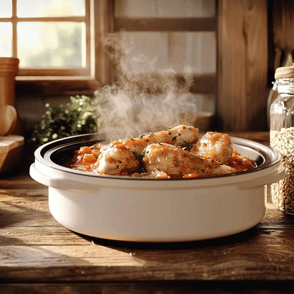 Rival slow cooker in cozy farmhouse kitchen