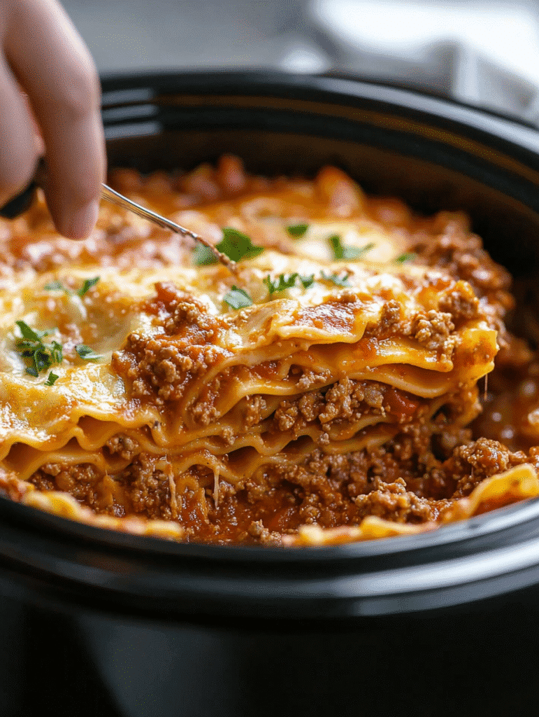 layering-slow-cooker-lasagna