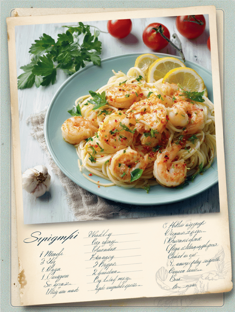 Simple shrimp scampi recipe with garlic, lemon, and butter