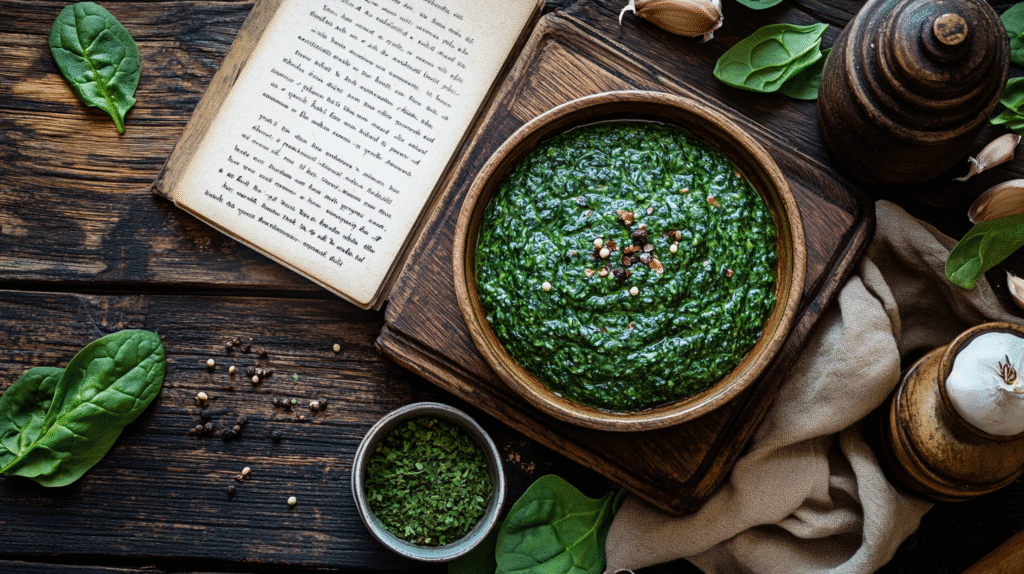 spinach meal recipe card display