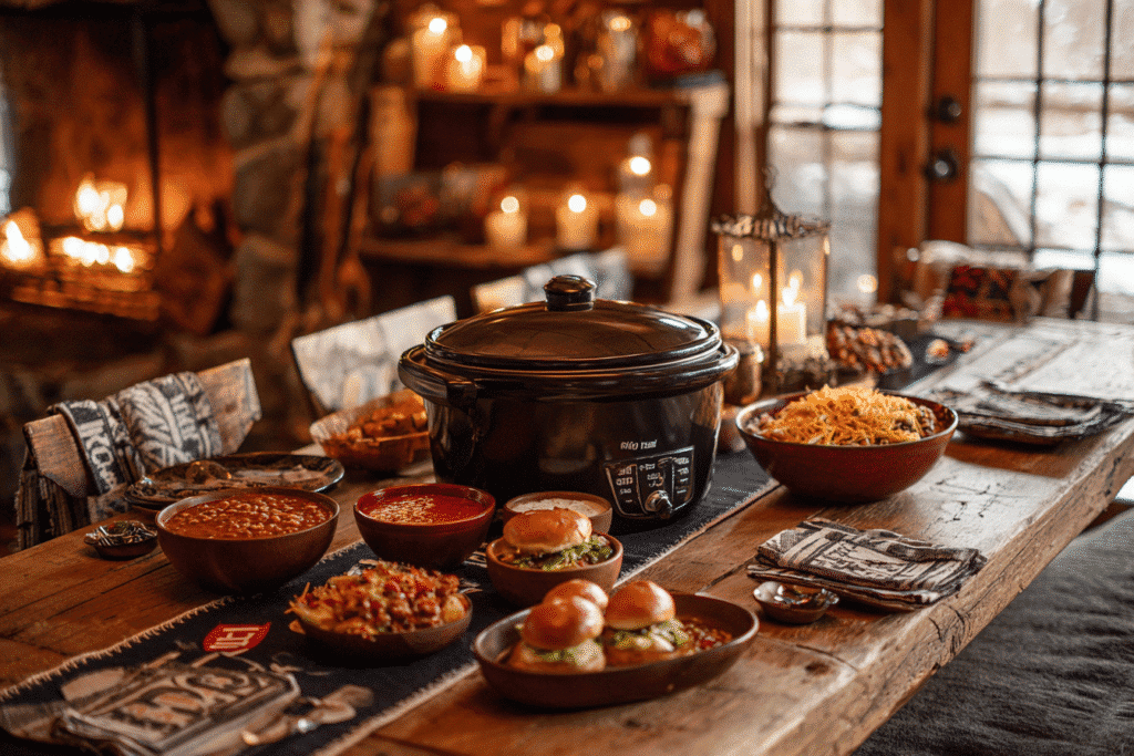 football slow cooker for game day setup