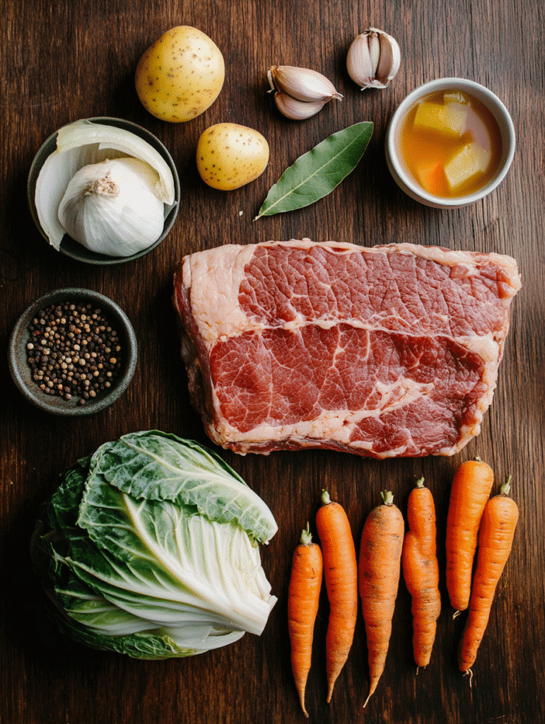 Ingredients for 4 qt slow cooker corned beef