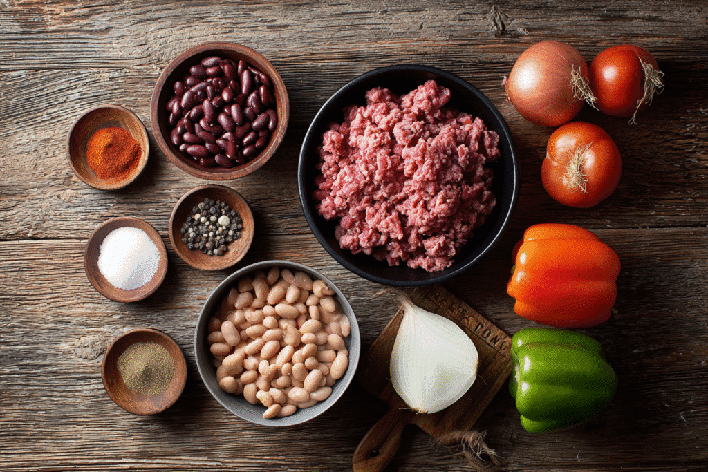 football slow cooker chili ingredients