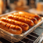 Hot dogs reheated in air fryer
